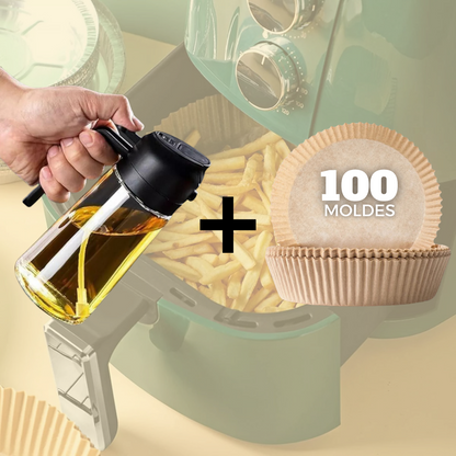 COMBO: 100 MOLDES PARA AIRFRYER + ROCIADOR DE ACEITE